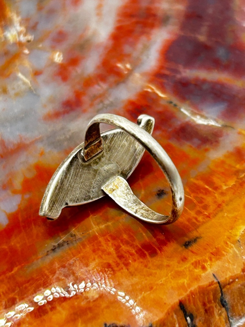Vintage Dainty Sterling Silver Turquoise Ring - Size 6 - Picture 5 of 6